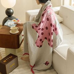 日本式アニメ全綿バスタオル4層ガーゼ綿麻吸水吸汗速乾大タオル洗浄バスタオル薄い毛布
