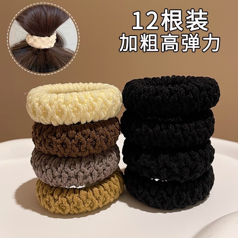 Cola de caballo alta cuerda para el cabello cuerda para el cabello para mujer anillo rojo neto 2025 nueva banda de goma alta elasticidad funda de cuero duradera tocado