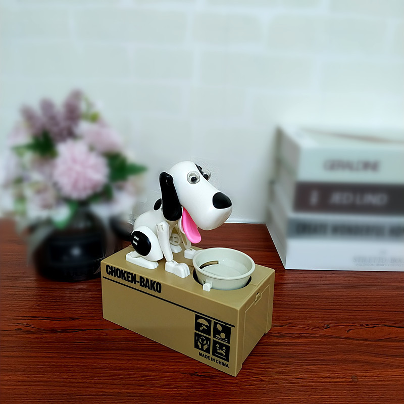 Greedy Dog Eating Money Dog Piggy Bank Toy Coin Stealing Money Puppy Children Electric Change Jar Piggy Bank Cross-Border