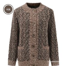 老年人冬装加厚保暖毛衣针织衫开衫毛衣-奶奶装毛衣外套岁