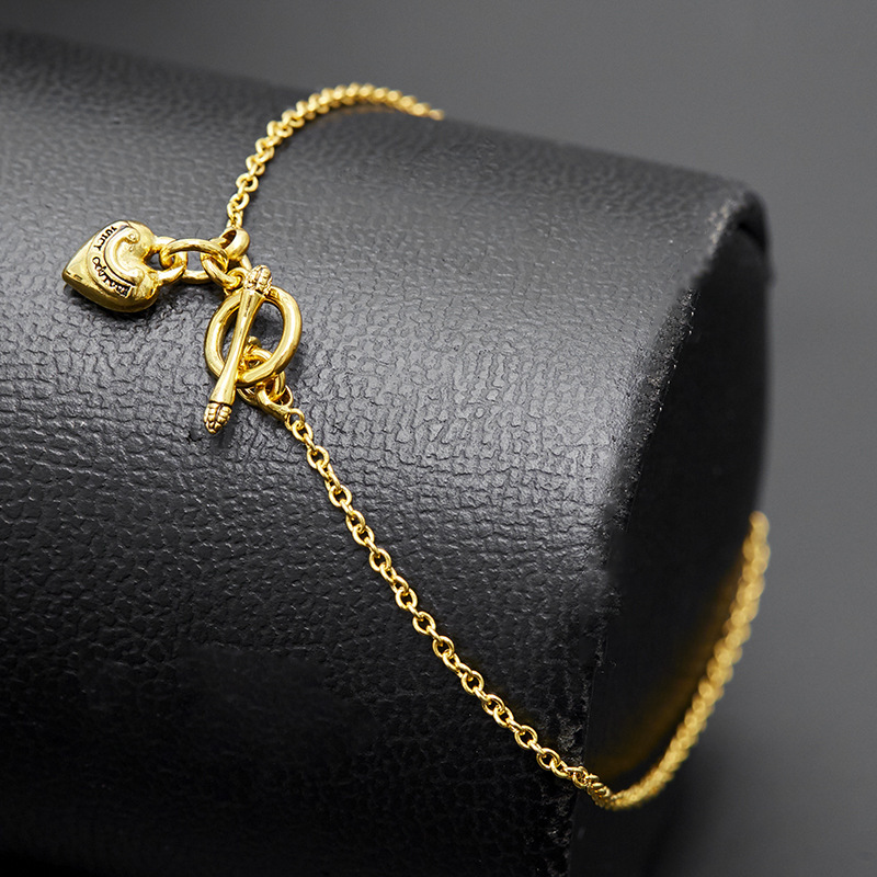 Korean Style Trendy Small Simple Heart Letter Smiley Face t Buckle Thin Bracelet Fashion Versatile Accessory Gift for Girlfriend