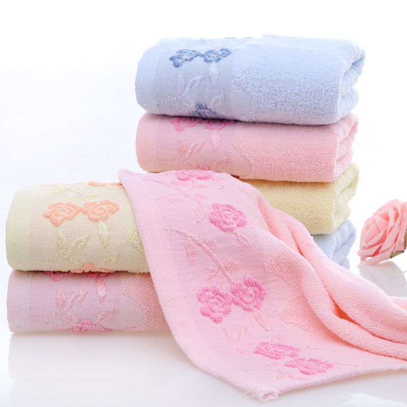 Towel cotton return soft face washing household absorbent cotton thickened face towel rose towel Towel cotton return soft face washing household absorbent cotton thickened face towel rose towel