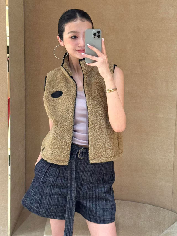 南油女装批发2025秋冬立领抓绒泰迪背心马甲女美拉德宽松背心坎肩|undefined