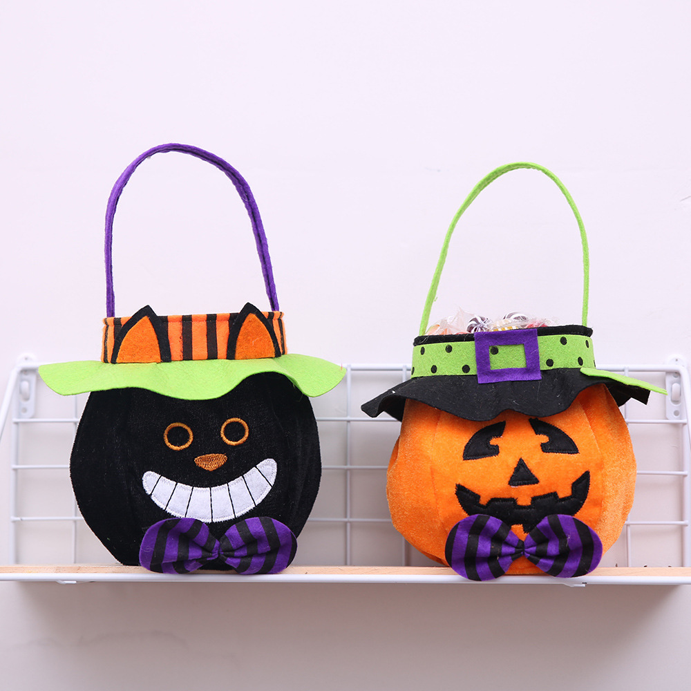 Bolsa de regalo de calabaza de Halloween suministros de decoración bolsa redonda con capucha bolsa de calabaza regalo de caramelo para niños del festival de fantasmas