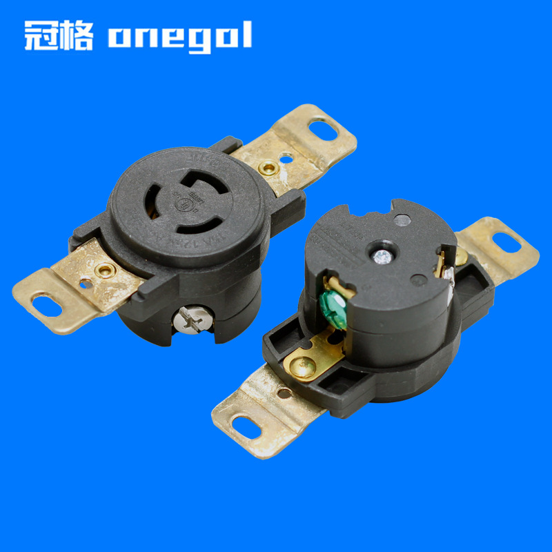 升级款上螺丝防松插头免撬三插头小型汽油发电机美规插座L5-15