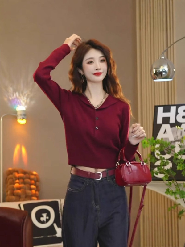韓国スタイルの女性用フード付きニットセーター、秋の新しいデザイン、ニッチでファッショナブルで多用途なニットセータートップトレンディ|undefined