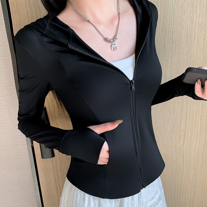アイスシルク日焼け防止服女性の夏の新しい薄いドーパミンスリム通気性痩身 UV トップ 2025 ジャケット|undefined