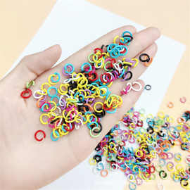 1.2*8mm金属烤漆彩色小单圈连接环开口连接圈C圈DIY手工饰品配件