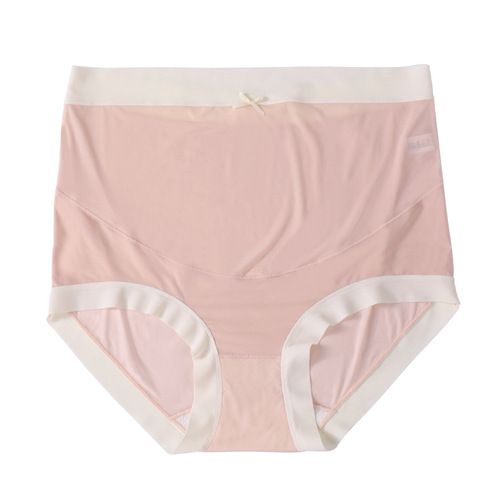 Summer thin ice silk maternity underwear high waist seamless breathable shorts for early middle and late pregnancy large size factory direct sales