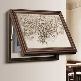 《平安果》法式电表箱装饰画遮挡挂画中古风配电箱壁画翻盖可推拉