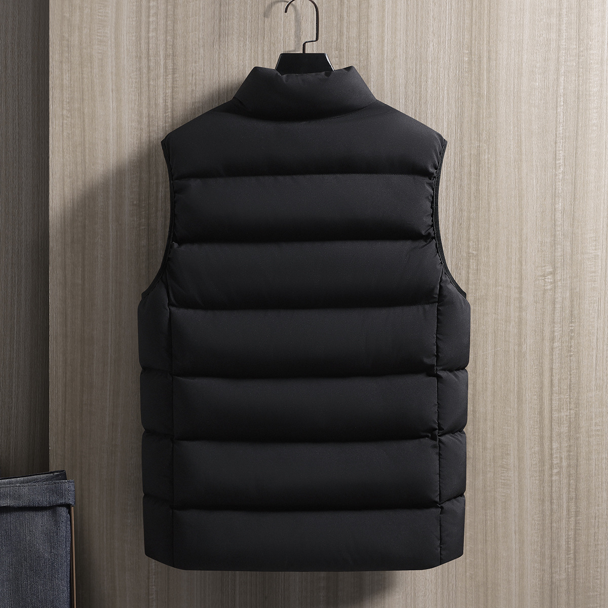 Invierno chaleco de algodón de pluma para hombres chaqueta de moda gruesa calentamiento hombro chaleco de pan de collar de caballo de collar de casualidad chaleco de vestir
