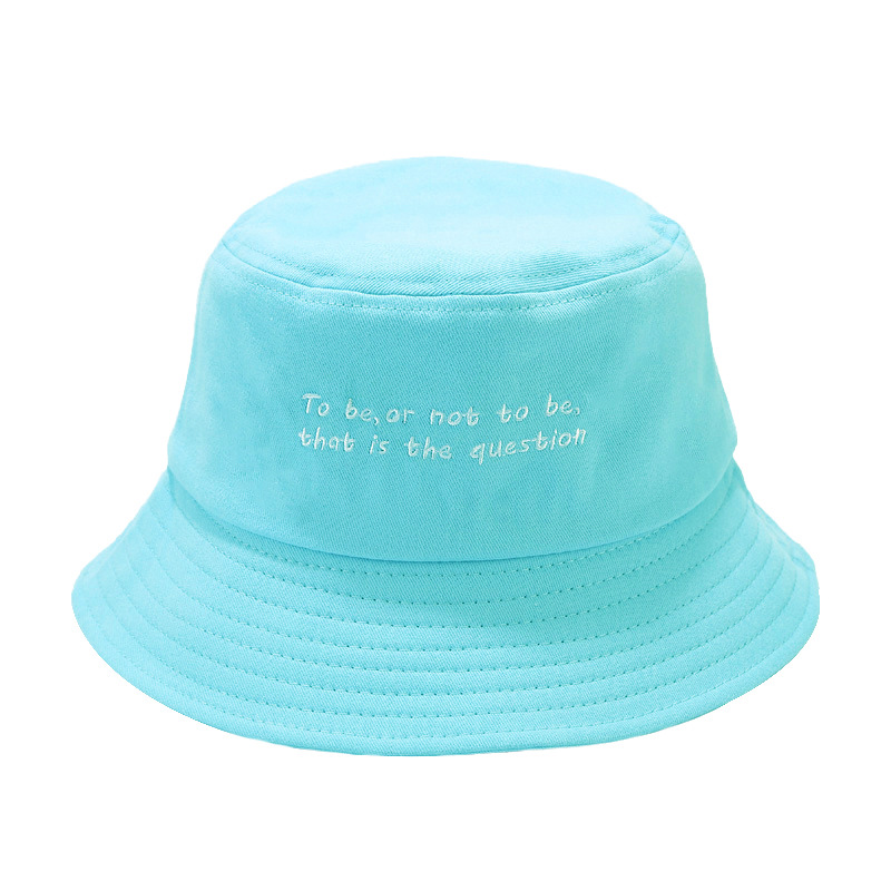 Frau Mode Brief Stickerei Breite Traufen Bucket Hat display picture 7