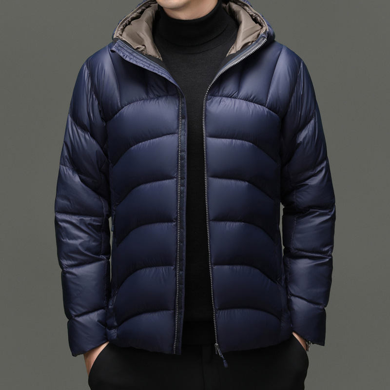Men's down Jacket Winter New Trend Thickened Cold-Proof Casual Men's Fashion Hooded White Duck down Warm Coat