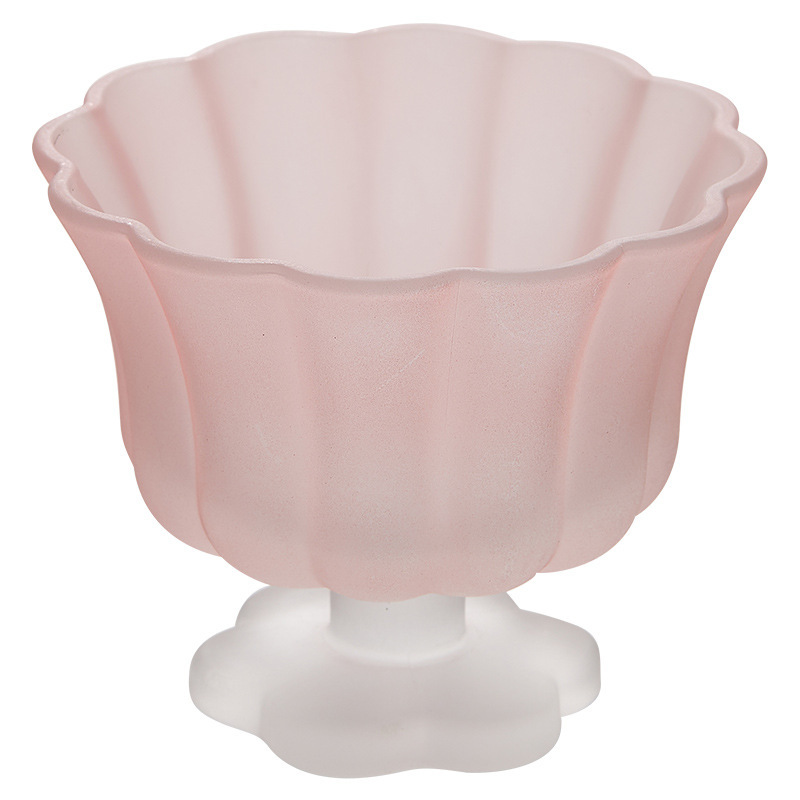 Taza de agua de la mitad de la flor, taza de té de pétalos, taza de vidrio, taza de agua doméstica, taza de jugo, taza de yogur