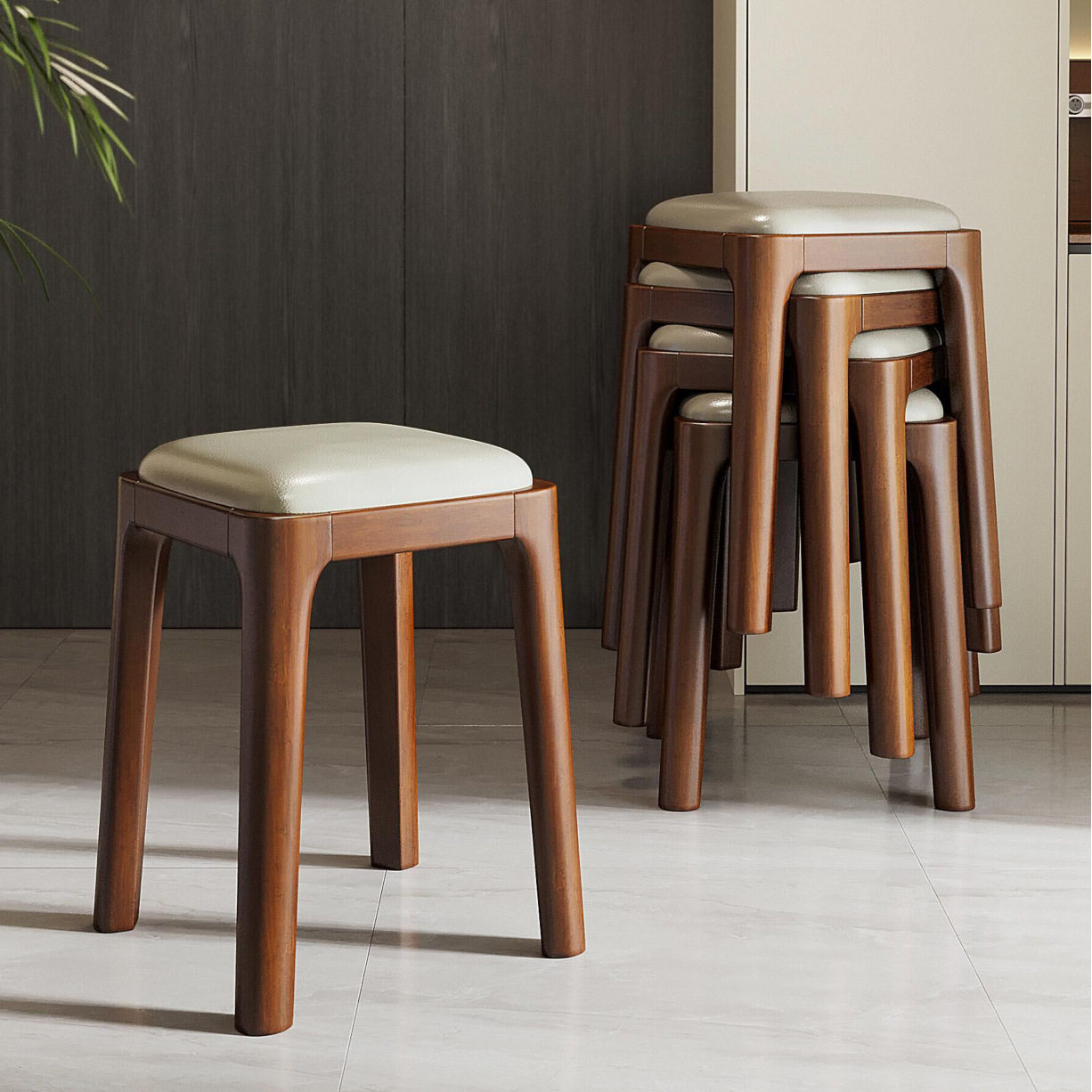 Taburetes de madera maciza sillas apilables sillas de comedor caseras nuevas sillas de té chinas taburetes de mesa de comedor de estilo antiguo