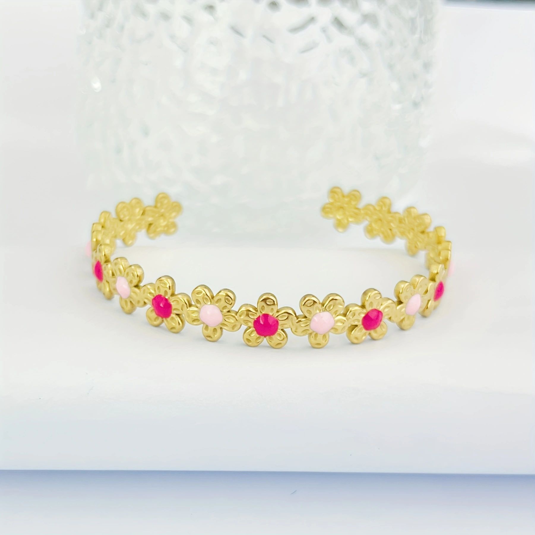 Pulsera de aceite de goteo de acero inoxidable clásico, joyería de todo fósforo para mujer, apertura de acero de titanio de alto valor, joyería no decolora al por mayor