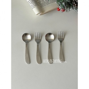 304 stainless steel dessert spoon cake fork children's cute fruit fork mini spoon
