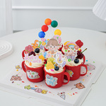 六一儿童节红色茶杯蛋糕装饰包装盒61男孩女孩春游野餐烘焙插牌