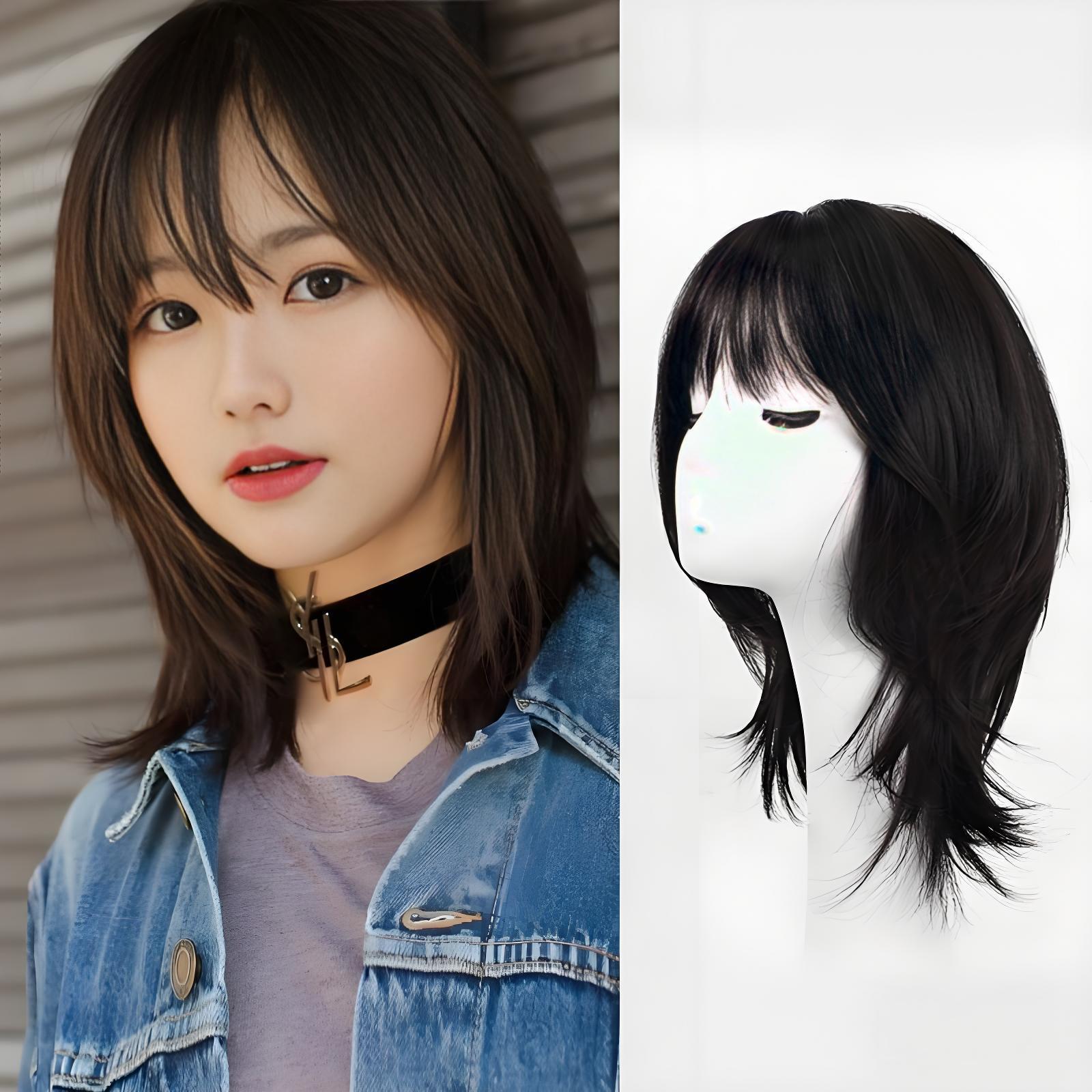 Pinduoduo Hot-Selling Wig, Fashionable Mullet Style, Stylish Cosplay Synthetic Fiber High-Temperature Silk Full Wig, in Stock, One-Piece Dropshipping