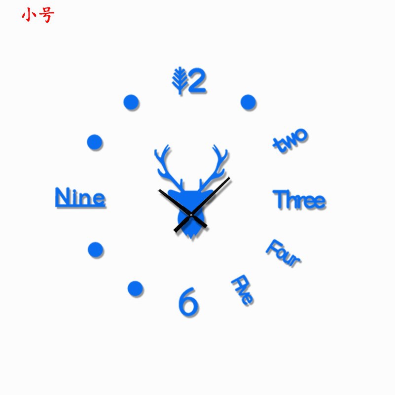 Reloj de pared creativo Ins3D con cabeza de ciervo de acrílico, decoración para sala, reloj de pared personalizado moderno/silencioso