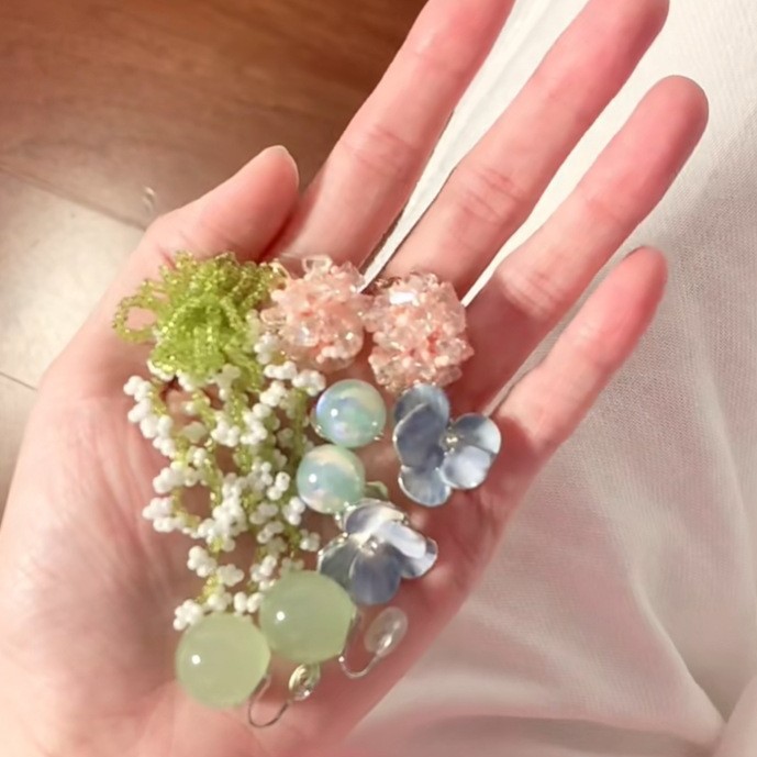 超仙多巴胺耳夹甜美方圆脸显瘦耳钉女百搭气质耳环小众高级感耳饰