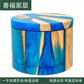 木制调味罐树脂拼接调味盒调料罐香料容器罐储存罐厨房整理收纳盒