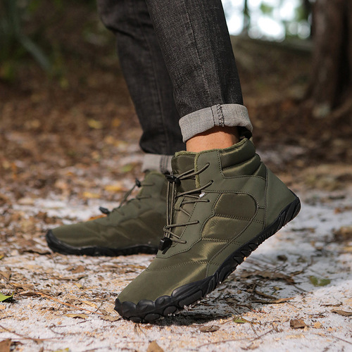 Men's Snow Boots Winter Waterproof Fleece Lined Shearling Short Boots Men's Warm Cold Insulated Large Size 46 Trendy Boots