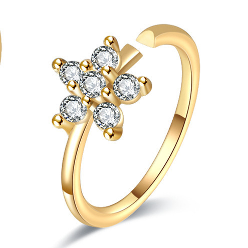 1 Pieza Anillos En La Nariz Estilo IG Brillante Geométrico Flor Mariposa Cobre Embutido Circón Anillos En La Nariz display picture 6