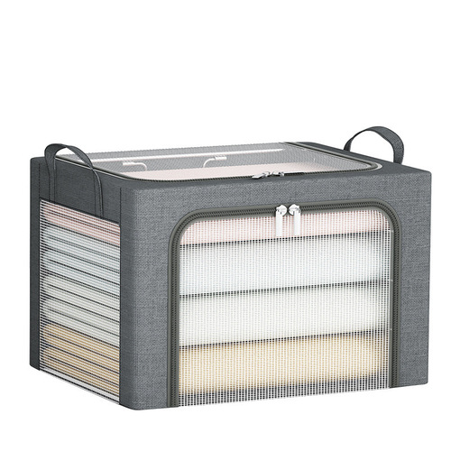 Clothes folding storage box 3 windows steel frame transparent storage box quilt toy wardrobe bagna box car moving