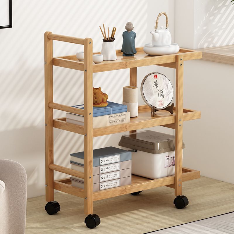 Bamboo Side Table for Living Room, Sofa Side Tea Corner Table, Movable Side Table for Home Use, Storage Bedside Shelf