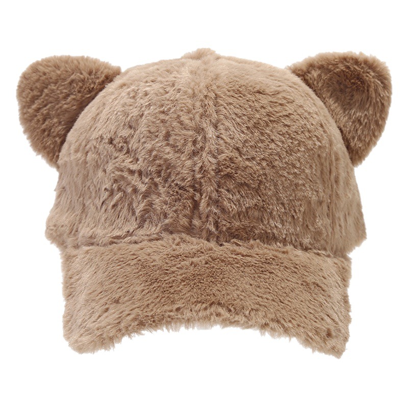 Otoño e invierno nuevo dibujos animados lindo tablero ligero orejas de gato gorra de béisbol de felpa estilo universitario femenino todo fósforo tablero ligero tapa enarbolada