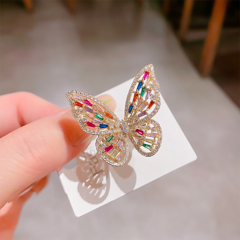 Holiday, Daily Occasion Copper Material Simple Style Butterfly Copper Inlay Zircon Rings