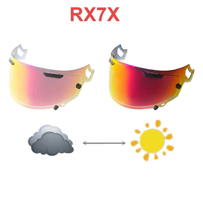 Rx7X Helmet Lens Adapts – Dəbilqə (Kaska) aksesuarları - rx7x-aurora-red-change-dark-red