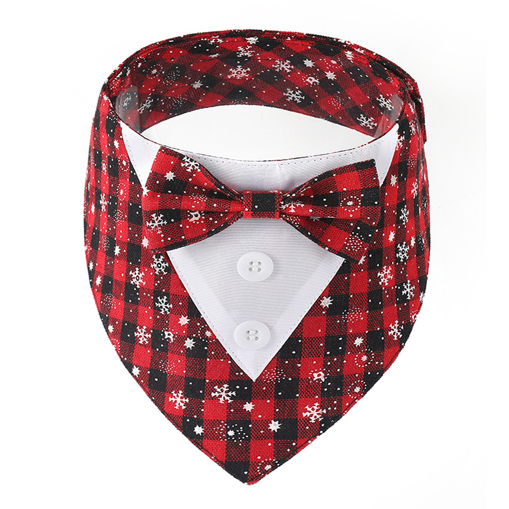 Tanpopo Cross-border Spot Traje de boda británico Toalla de saliva para mascotas Bufanda para perros Toalla triangular para mascotas con velcro