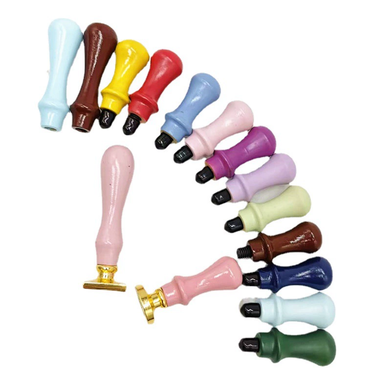 Оптовая продажа: деревянная ручка для восковой печати, цвет макарон, круглая головка, цельное дерево, для самостоятельного изготовления, для конвертов