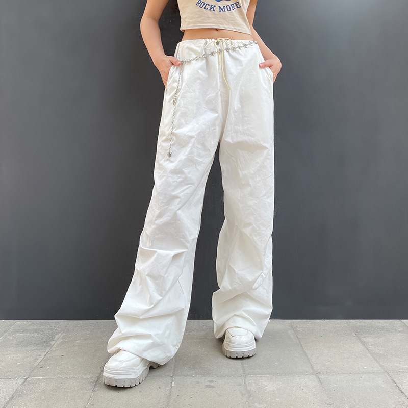 Fashion Streetwear Solid Color Cotton Full Length Casual Pants Wide Leg Pants display picture 1