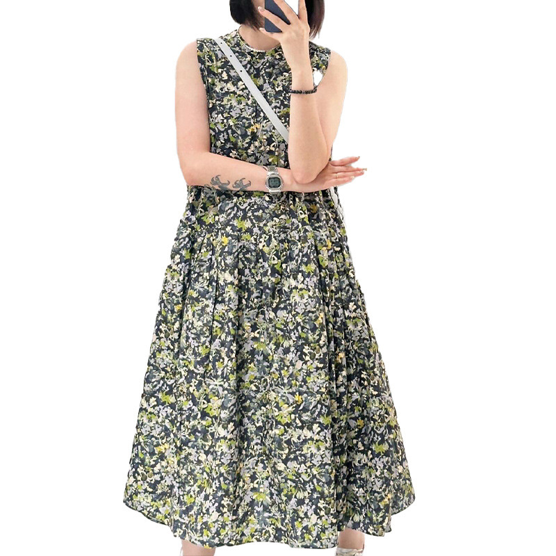 时尚设计感小众无袖森女系碎花连衣裙2025年夏季新品时尚背心裙子|undefined