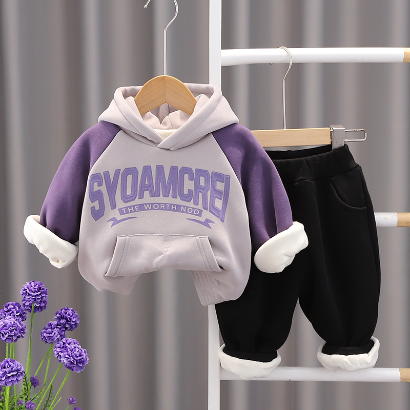 Letter print thickened purple