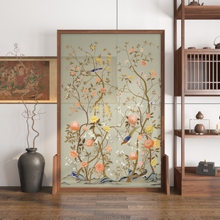 New Chinese-Style Screen Partition for Living Room, Entrance, Bedroom, Home Entrance, Solid Wood Office, Blocking the Door Facing the Door