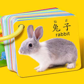 动物卡片早教启蒙书认知婴幼儿宝宝儿童益智识字看图识物玩具水果