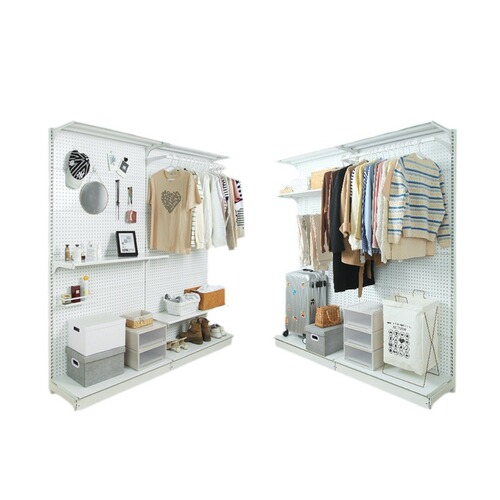 Internet celebrity shelf girl hole board hanger bedroom metal no door open simple wardrobe rental apartment use 