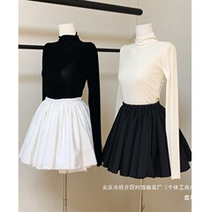 雰囲気プリーツチュチュスカートショートスカートアンブレラスカートハイウエスト痩身スカート優しい女性の秋の気質工場直販