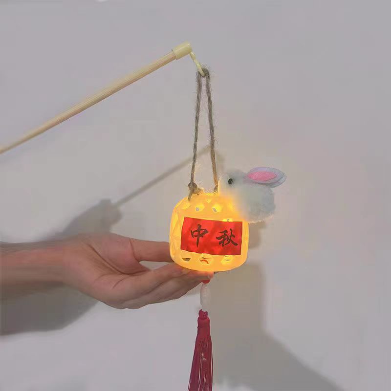 新年提灯潮山レトロ竹ウサギ提灯新しい古代スタイルポータブル発光新年 DIY 材料パッケージ|undefined