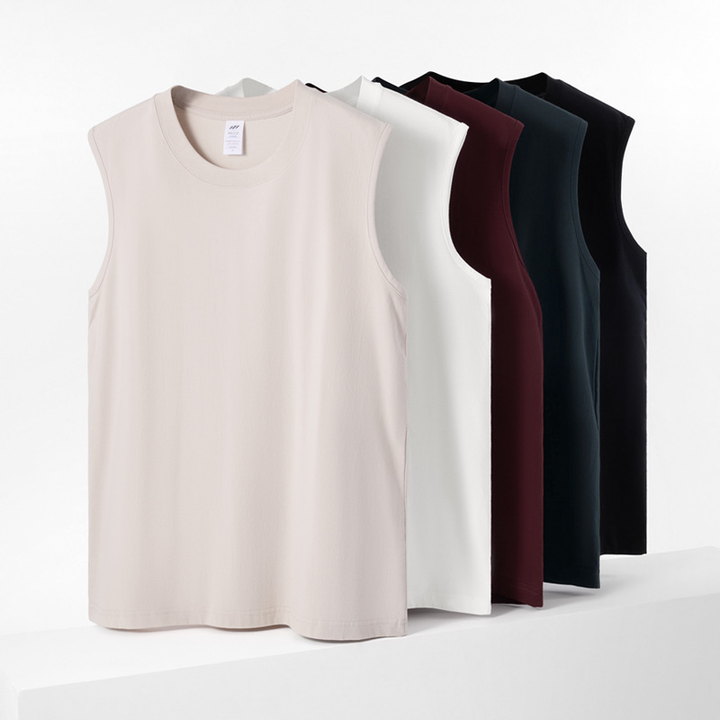 Sanhai Whale | Summer Fitness New Sports Vest Men's Round Neck Loose Outer Wear Waistcoat Sleeveless T-shirt Cotton Top Sanhai Whale | Summer Fitness New Sports Vest Men's Round Neck Loose Outer Wear Waistcoat Sleeveless T-shirt Cotton Top