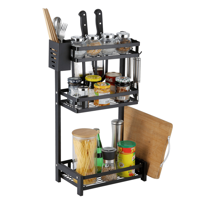 Ou runzhe condimento de almacenamiento de cocina estante de acero inoxidable condimento multifuncional tabla de cortar vajilla estante de almacenamiento de múltiples capas