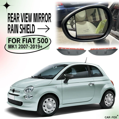 Rain Eyebrow, Rain shield - standard-packaging-without-logo-fiat-500-mk1-2007-2019-rearview-mirror-eyebrow-carbon-fiber-pattern