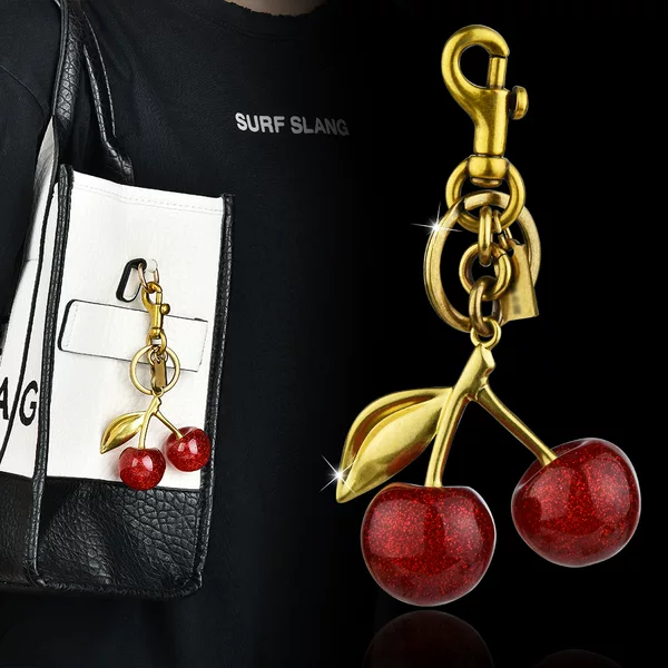 Factory Direct Sales Cherry Keychain Bag Pendant Women's Bag Accessories Exquisite Pendant Car Cross-Border Hot Sale Wholesale