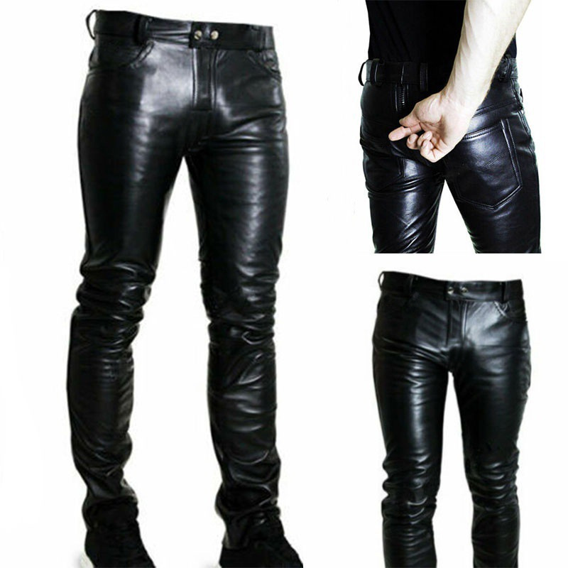 24 Cross-border New Arrivals Hot Selling Items on Wish and Amazon: European and American Style Men's PU Zipper Casual Leather Pants, Men's Long Trousers