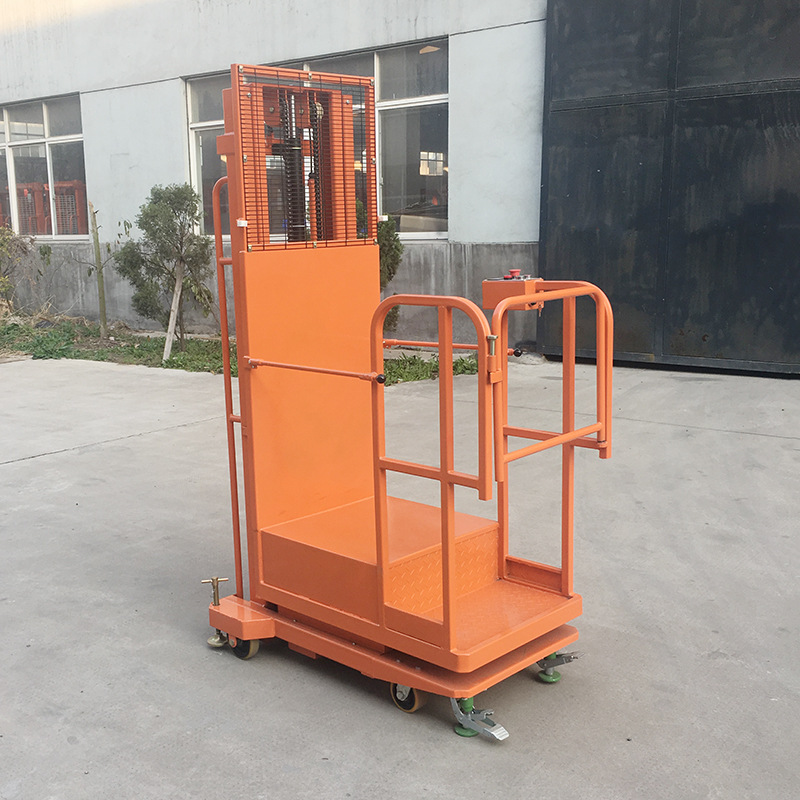 供应半电动高空取料机仓库作业升降搬运登高车货架拣货取货平台