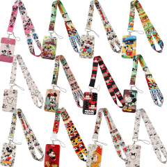 Cute cartoon bow mouse mobile phone lanyard U disk tag hanging neck key hard student access card holder
